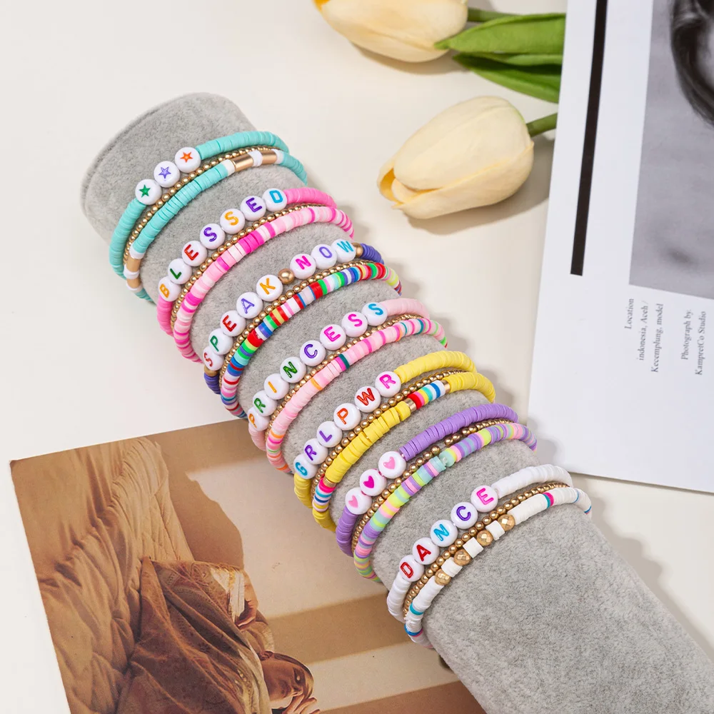 12 Braccialetti Elastici In Argilla Polimerica Per Addio Al Nubilato – Multicolore, Fatti A Mano, Regali Per Damigelle - 3