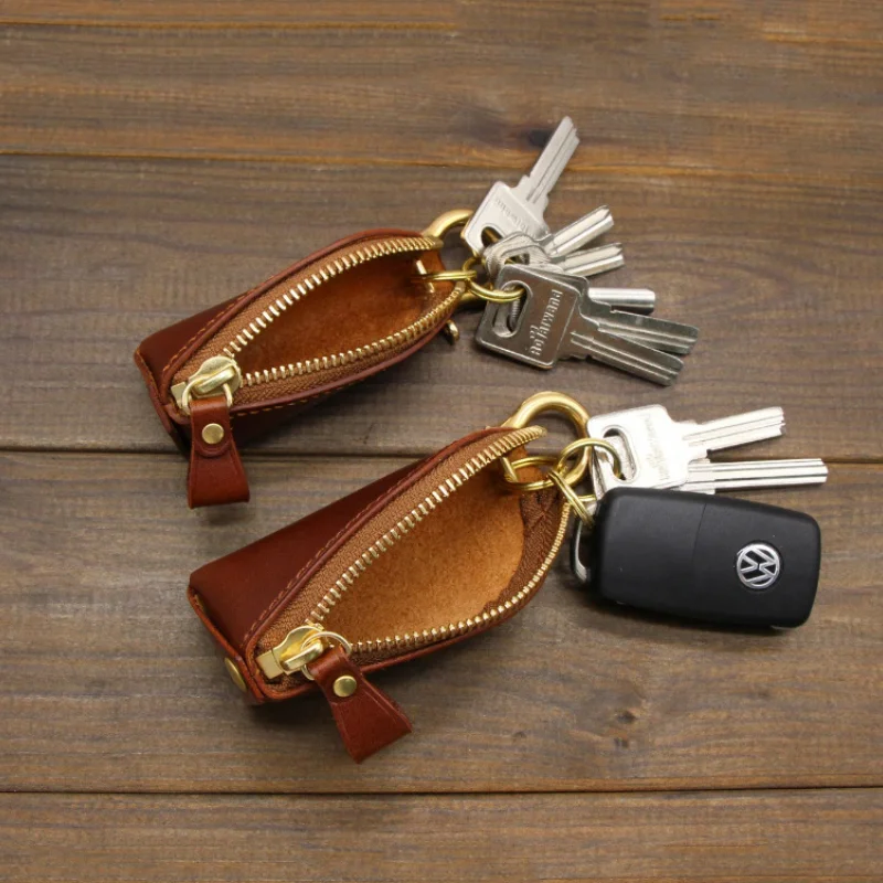Vintage Pu Leather Key Holder Protective Organizer Case For Car_voghion.com