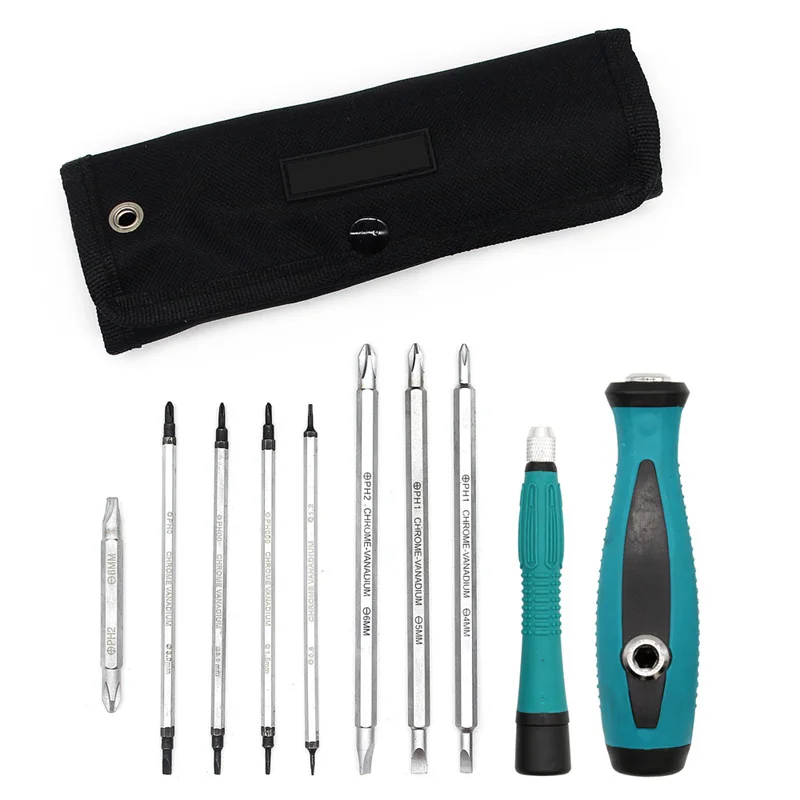 UFTOOLS Screwdriver Set 11 in 1 Small Portable Screwdriver Tool Set with Multipurpose Precise Bits for Furniture Repairing