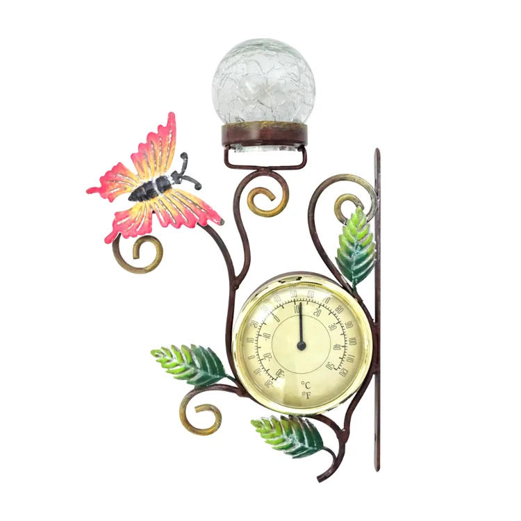 Solar Light  Lights Ball Thermometer Wall Hanging 1