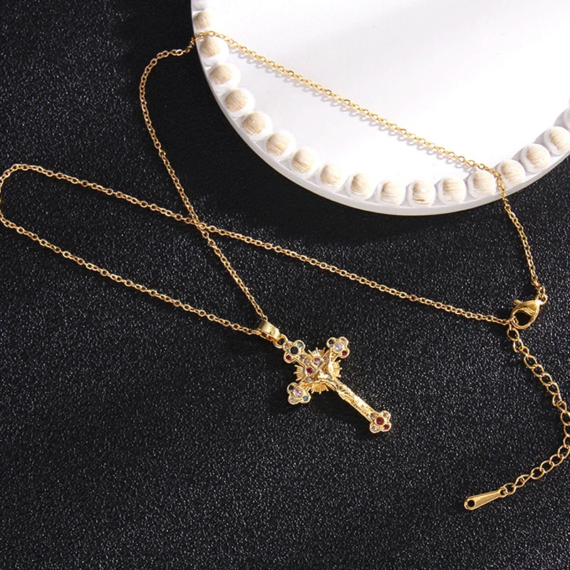 Wholesale Vintage Religious Gold Plated Brass Necklace Jewelry Micro ...