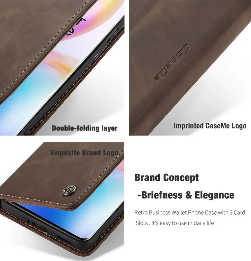 CaseMe for Oneplus 9r 9t 9pro 8t Case Cover Mobile Phone Bags for One Plus 8 Pro Wallet Case Clear TPU Cards Slots Cover