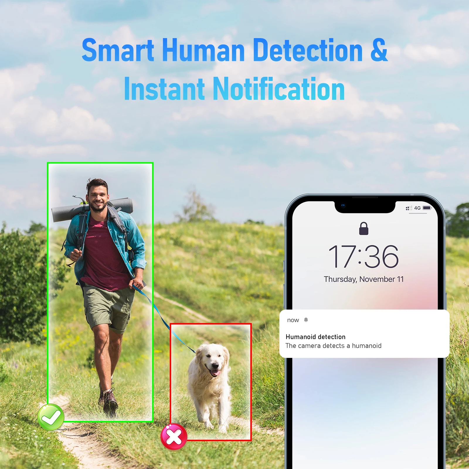 JideTech 4CH 4MP Network Video Recorder PoE NVR Camera System Human Detection Bullet Camera Outdoor Security Seetong APP