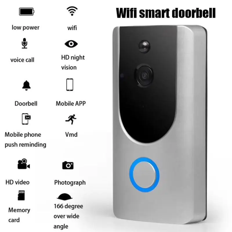 Tuya Alexa Google Wireless Front Door Bell 1080P HD WiFi Ring Smart Doorbell Camera