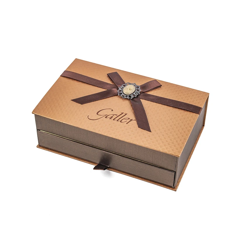 Luxury Empty  Coated  Paper Grids Packaging Food Grade Chocolate Packaging Box