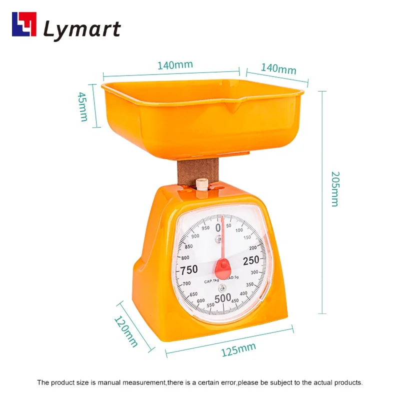 Orange Spring Degrees Plastic Kitchen Weighing Pan Scale