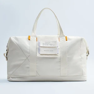 Custom Logo Waterproof Nylon White Men's Travel Duffle Weekender Sport Gym Bag for Men