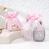 Pink-15x20cm-bowknot organza bag