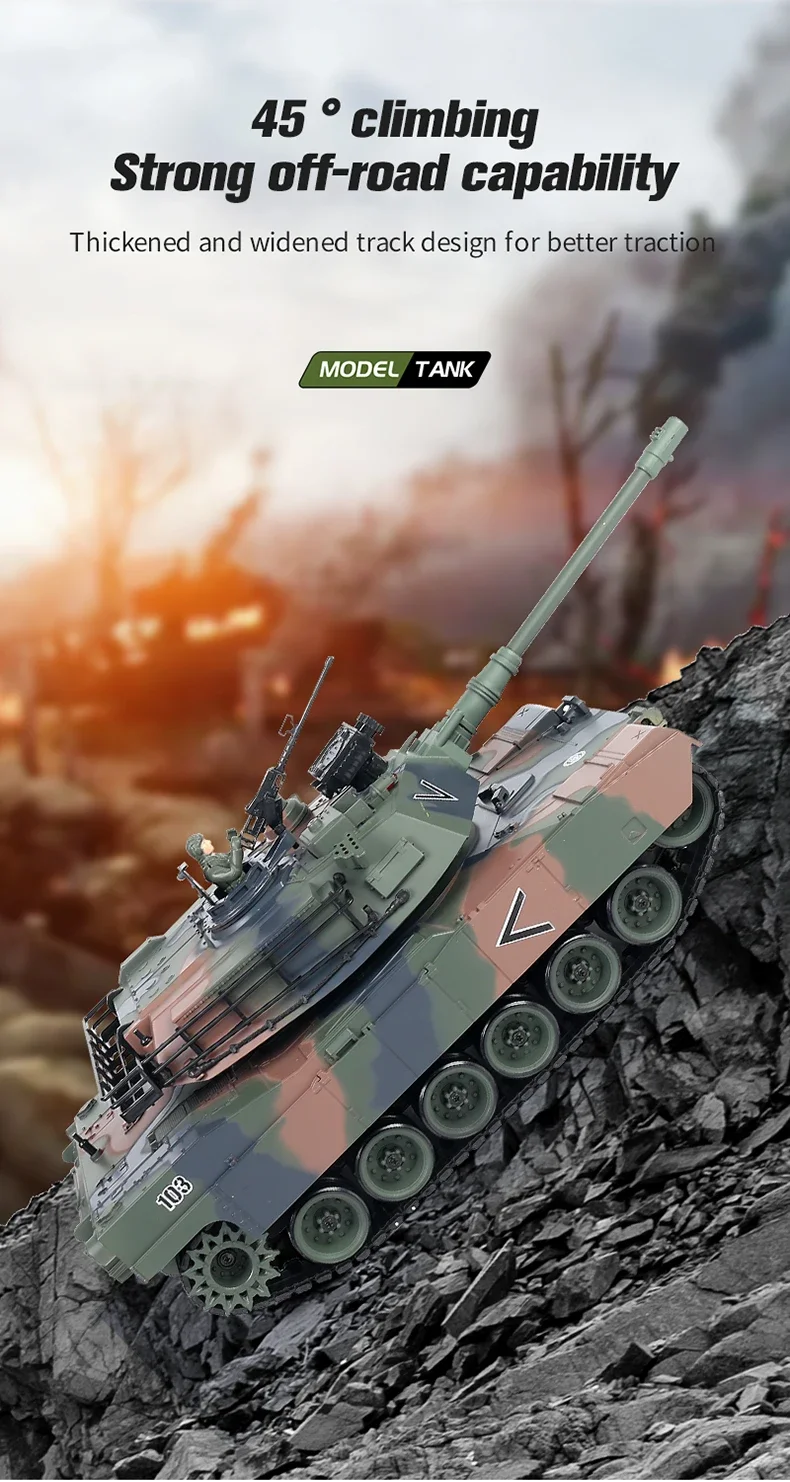 Dwi Dowellin 2.4g 1:18 Remote Control Tank Toy Children Military Battle ...