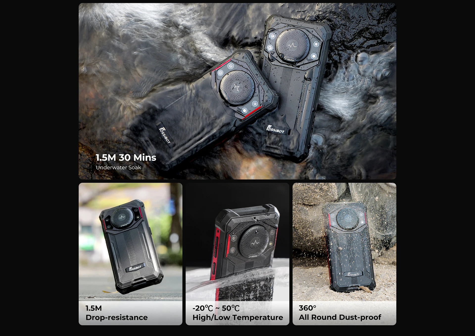 FOSSiBOT F101 P 4GB 64GB Cellphone Octa Core Rugged Smartphone,10600mAh,24MP Camera,5.45" HD Screen,IP68 Mobile Phone