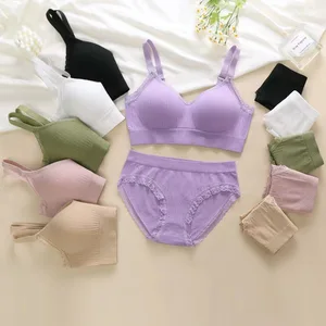 High Quality Seamless Comfortable Women's Bra Set Large-Size Fashion Wire-Free Everyday Underwear