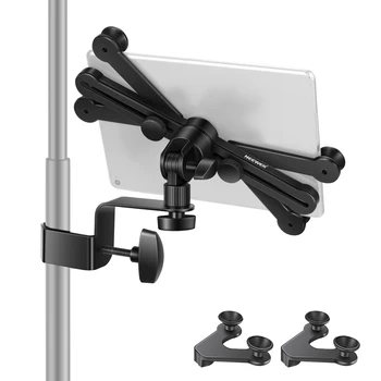 Neewer 7-14 Inches Adjustable Tablet Holder Mount and 360 Degree Swivel Clamp for Microphone Stand IPad,iPad Pro,iPad Air Google