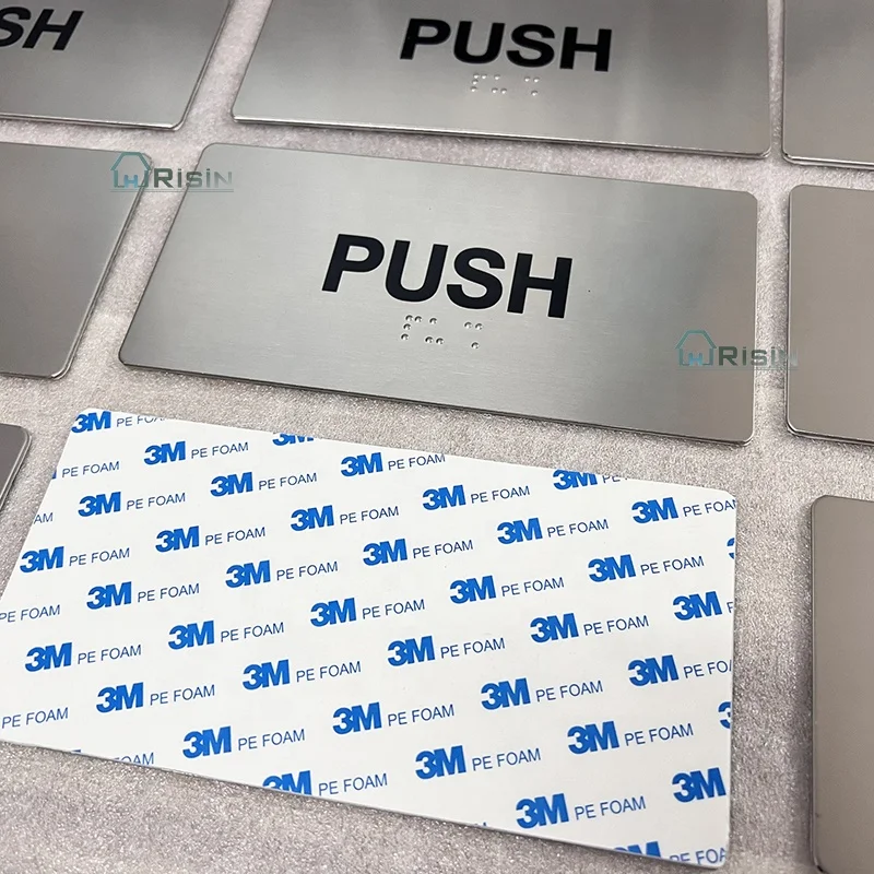 Дверная табличка со знаком Брайля из нержавеющей