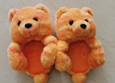 Новые поступления, красочные тапочки в форме плюшевого медведя для детей и взрослых, обувь с открытым носком в виде медведя, плюшевые тапочки в форме животных, детские тапочки в форме плюшевого медведя