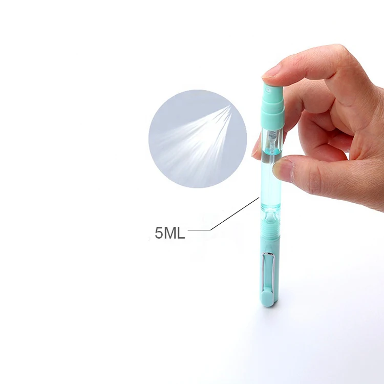 High Quality Factory Custom 5ml Custom Logo Screen Clean Phone Holder Plastic Spray Ball Pen with Hand Alcohol Spray Sanitizer