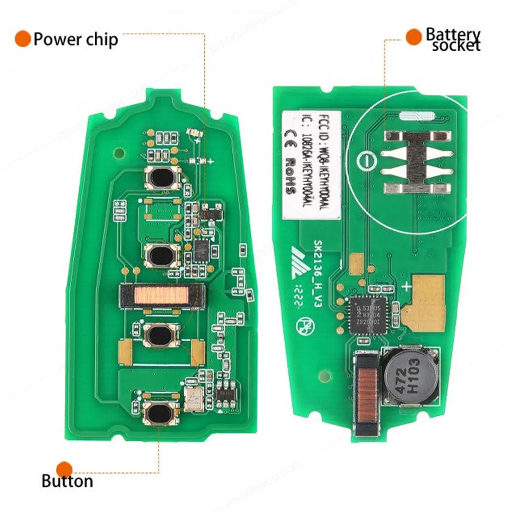 Autel IKEYHY004AL IKEY HY004AL 4 Buttons Smart Universal Key for Hyundai Used with Altra Car Key ProgrammerKM100 IM508 IM608S II