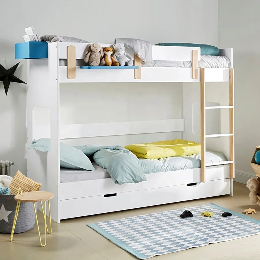 Custom Solid Pine Wood Twinovertwin Bunk Bed Doubledeck Bed With Ladder For Kids Bedroom