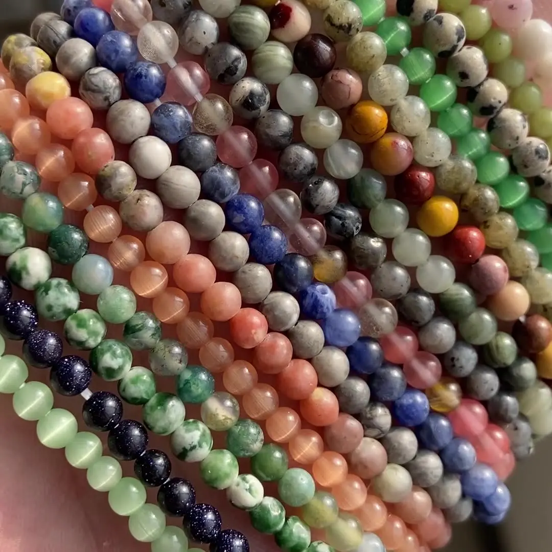 Feng Shui Healing Power Natural Gemstone Bead Bracelet 4mm Beads Couple Bracelet Customized Luxury Crystal Women Jewelry