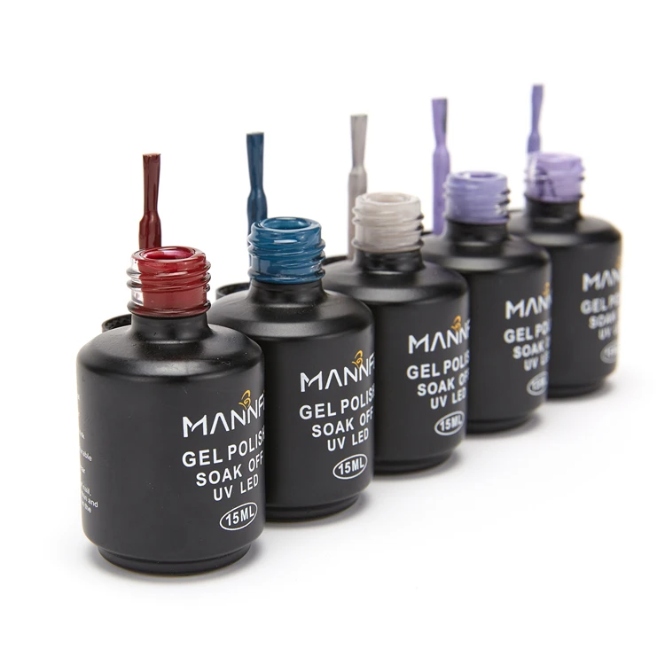 MANNFI High Quality Nail Gel Polish Factory Wholesale Low Price 15ml UV LED Soak Color Varnish From Nail Art Supplier