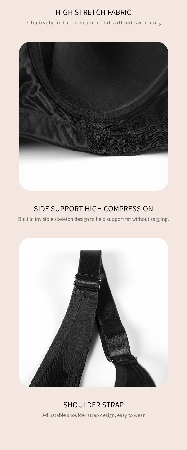 Push Up Plus Size Bras Women Gather Bralette Lift Support Coverage Cup