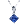 solitaire princess sapphite pendant