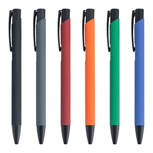 New Matte Rubber Paint Metal Ballpoint Pen Printed Custom Logo for Office Business Gifts and Advertising Activities