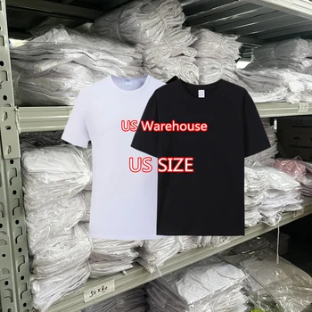 sublimation t shirts blank US warehouse white 100 polyester white t shirts for sublimations printing sublimation tshirt