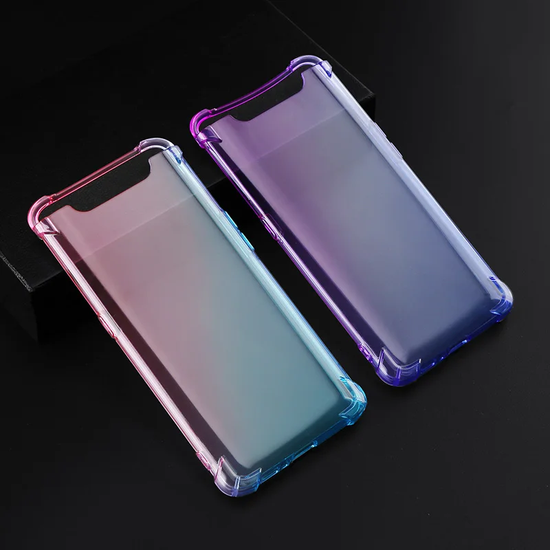 Gradient Color Shockproof TPU Case for Samsung Galaxy A80 Case Clear Soft TPU Phone Case for Samsung Galaxy A90