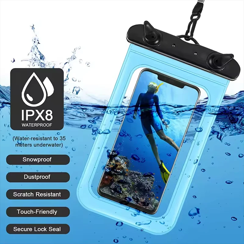 Customized PVC Waterproof Cell Phone Pouch [2-Pack] with Lanyard for ...
