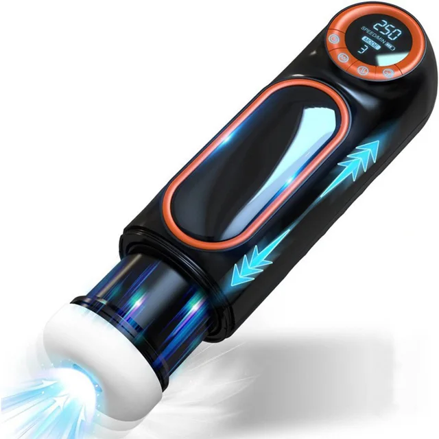 Electric Male Masturbator with 10 Frequency Vibration and Telescoping Masturbation Cup Heating Sucking Cups for Men