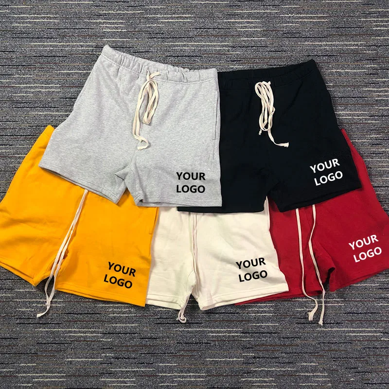 Héichqualitativ 100% Kotteng Terry Casual Oversized Shorts Männer Laf Summer Unisex Loose Fleece Sweat Shorts983_voghion.com