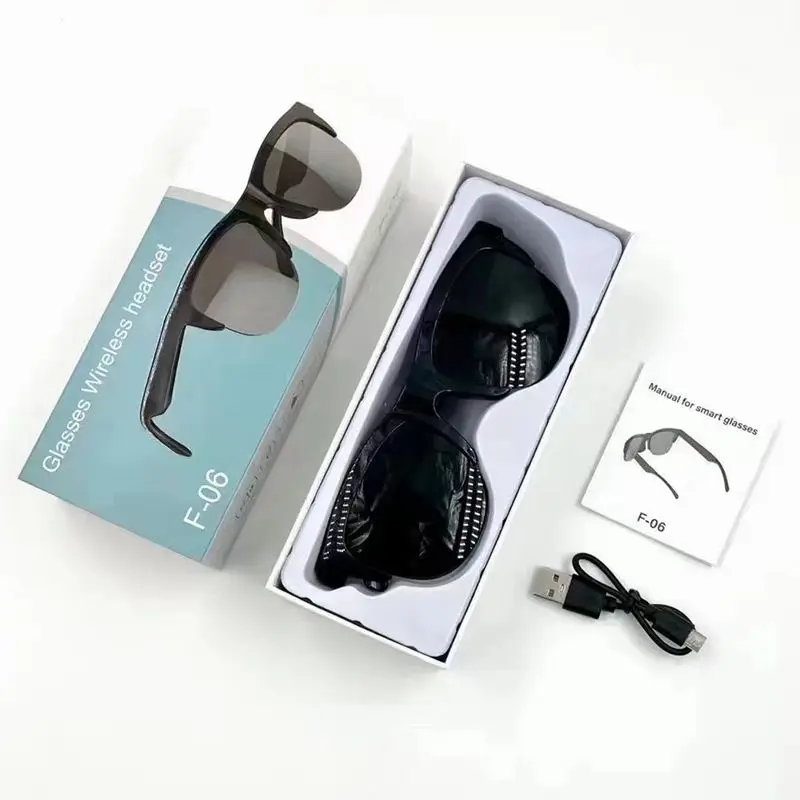 New Design F06 Tws Bt V5.3 Uv Proof Hd Sun Glasses Earphones Tws ...