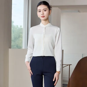 Satin women's white women's long sleeve office ladies satin satin tops plus size women's blouses agile supply chain