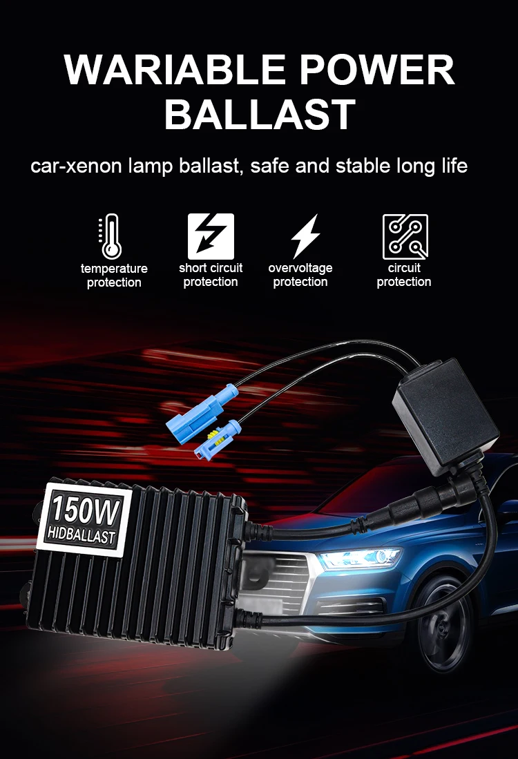 H1 H3 H4 H11 9006 150 Вт 100 Вт балласт HID ксеноновый Комплект 4300K 6000K 8000K 12 В Комплект балласта для автомобильных фар