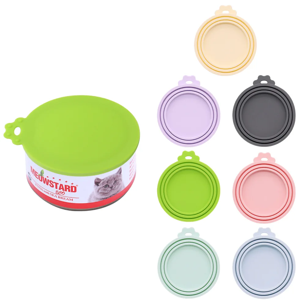 3-in-1 Anti Odor Silicone Can Lid Moisture-Proof Preserves Cat Dog Snacks Sealed for Moisture Protection for Pet Bowls & Feeders