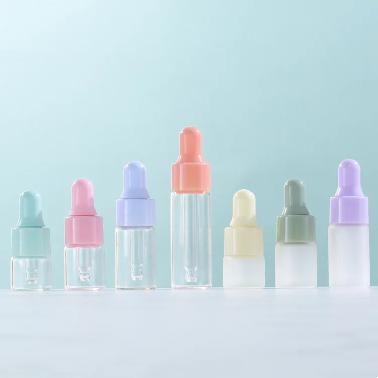 1ml 2ml 3ml 5ml Empty Small Sample Essential Oil Glass Dropper Container Cosmetic Serum Bottle