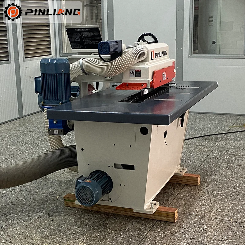 PINLIANG Bottom Rip Saw Automatic Feeding Single Straight Line Rip Saw Machine With Laser Guide MJ163TF