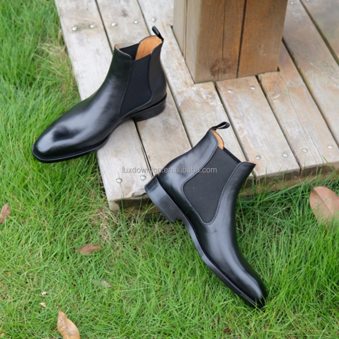 Goodyear Welt Shoes Top Calf Leather Ankle Boots Handmade Men Formal ...