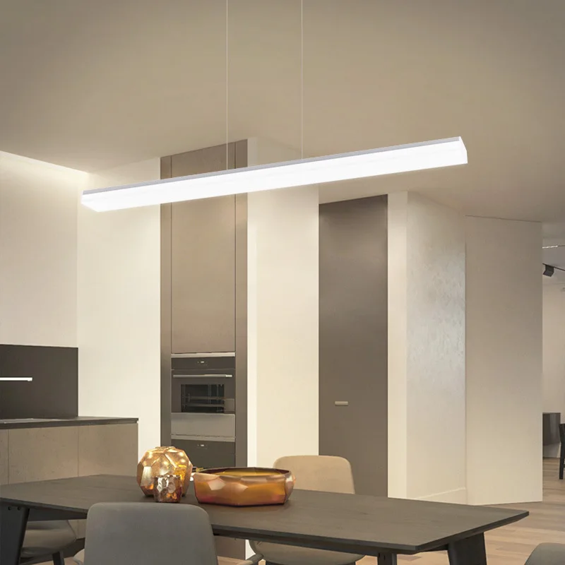 Modern Basit Alüminyum Askılı Doğrusal Lamba Ofis Spor Salonu Ticari Aydınlatma İçin Sallanan Doğrusal Işık