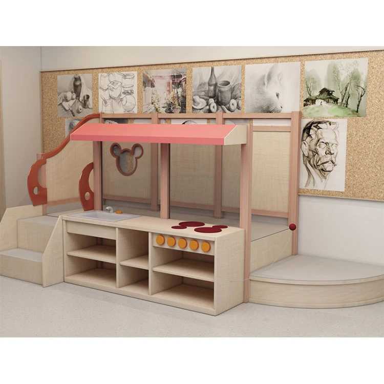 Moetry Hot Sale Indoor Play Loft for Kids Preschool Classroom Creative Playhouse Wooden