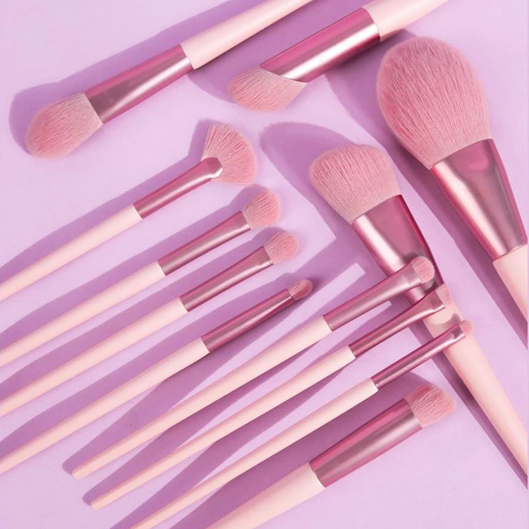 Professional 11pcs Pink Black Makeup Brushes Set Cosmetic Single Blush ...