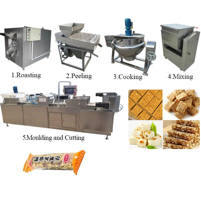 Automatic Snack Peanut Candy Making Machine Cereal Protein Bar Cutting Production Line Granola Bar Machine