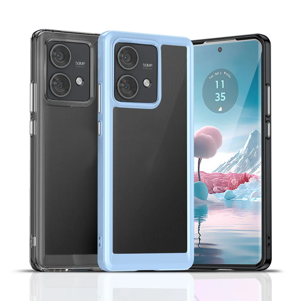 Funda de teléfono de color Tpu Pc Moto para Motorola Edge 40 Pro Neo Edge+ 2023 Máxima protección de lente de cámara Celular móvil Clear Sjk108 Laudtec  