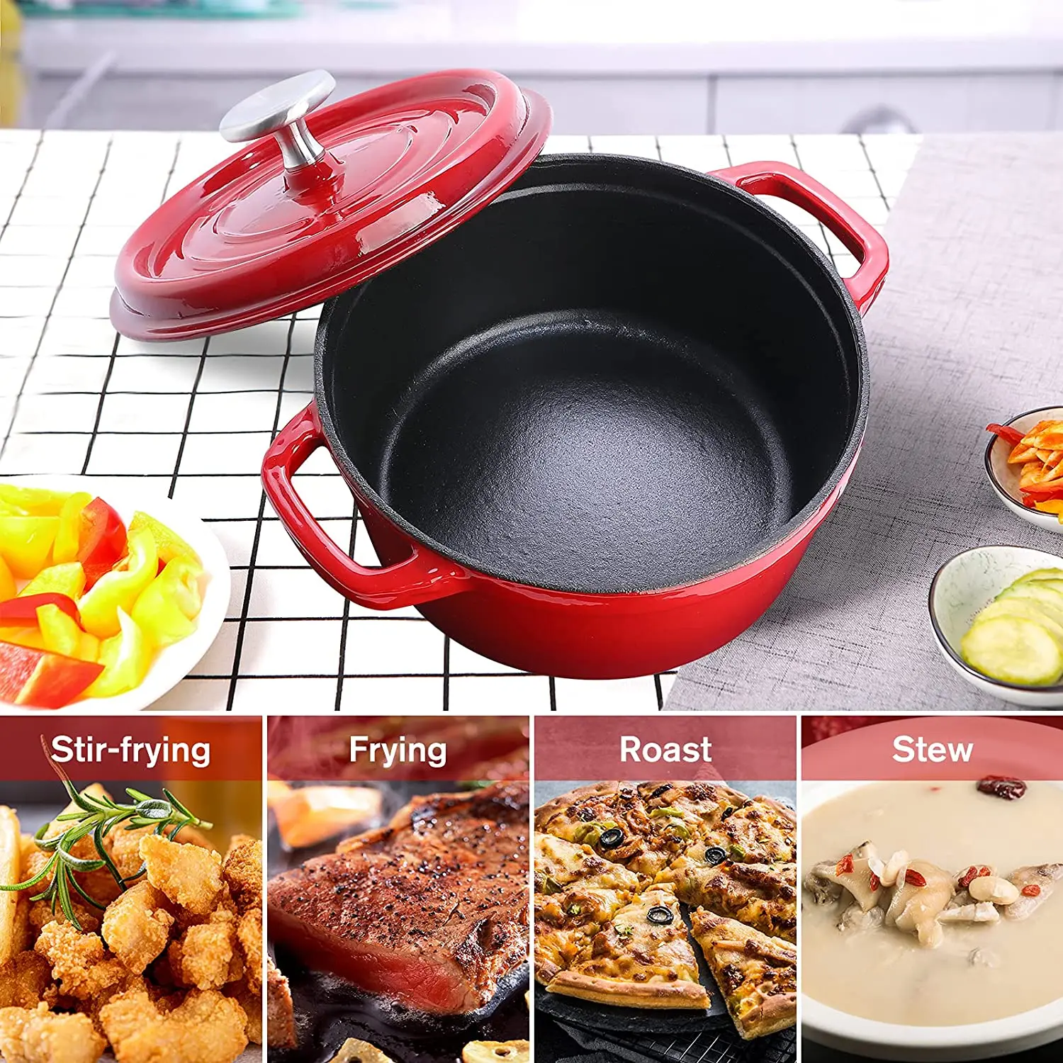 Enamel Cookware Pot Cast Iron Casserole Enameled La Cocotte