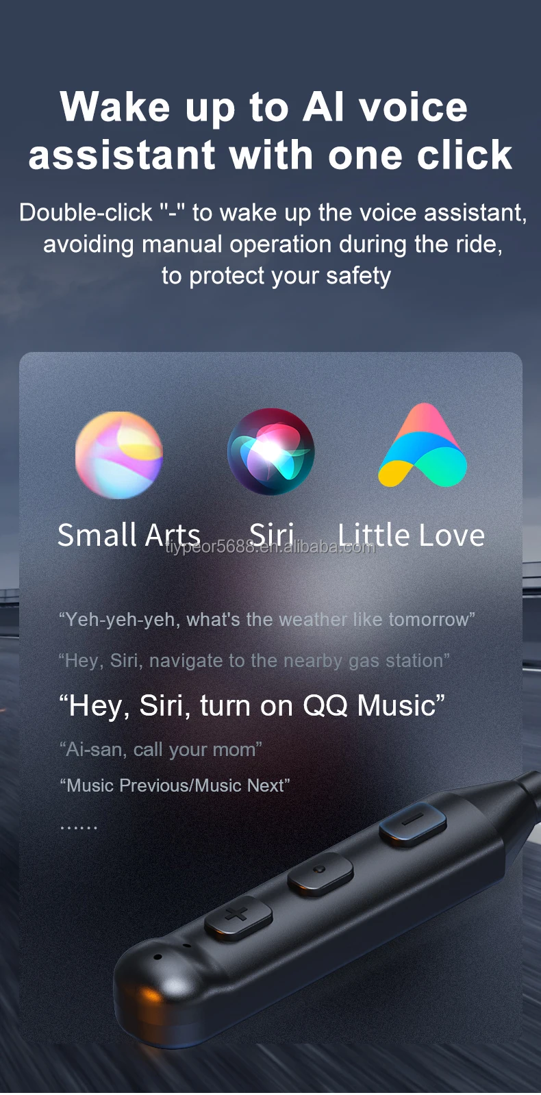 product tiypeor helmet build in headset for motorbike hands free noise reduction suitable for half face helmet with microphone for rider-5