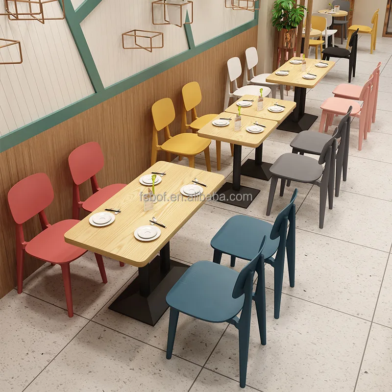 Cheap Restaurant Furniture Dining Table And Plastic Chair Fast Food