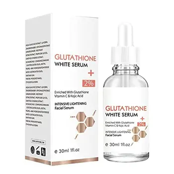 Private Label Gluta Skin Whitening Serum with Kojic Acid Hydrating Moisturizing for Face Reduces Fine Lines & Wrinkles