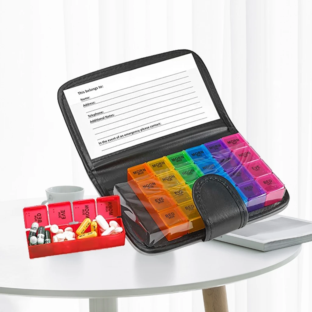 28-недельная сумка из искусственной кожи еженедельный органайзер для таблеток контейнер полипропилена