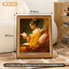 Girl reading book-retro photo frame