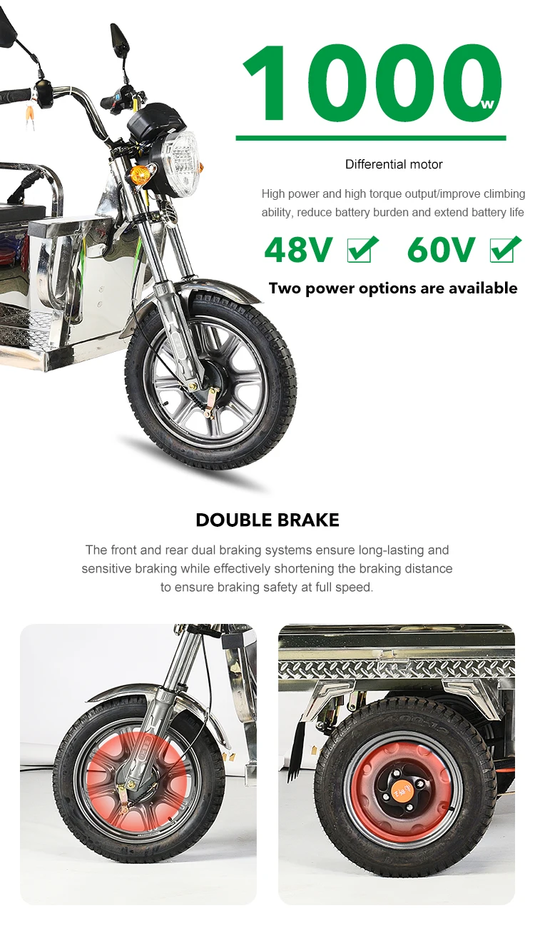 Low Price 50km/h Trike Open Body 3 Wheel Bike 800w 1000w Pedicab Adult